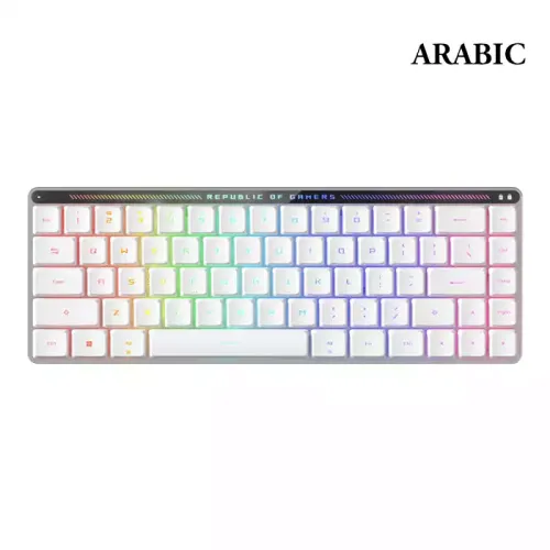 Rog Falchion Rx Low Profile 65% Compact Wireless Gaming Keyboard With Rog Rx Red Low-profile Optical Switches, Tri-mode Connection - White
