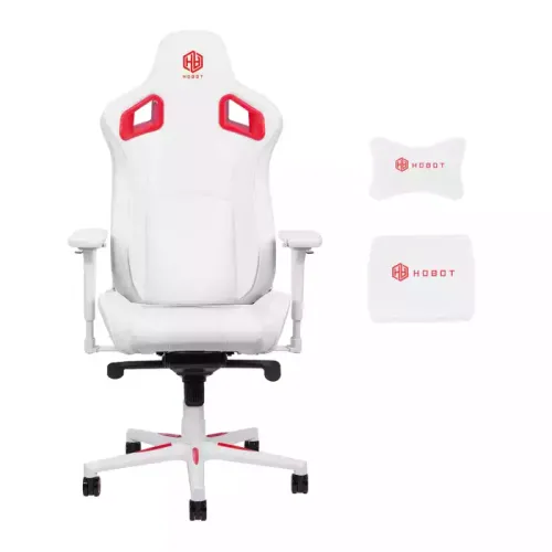 Hobot Cherubic Style Ergonomic Gaming Chair - White/red