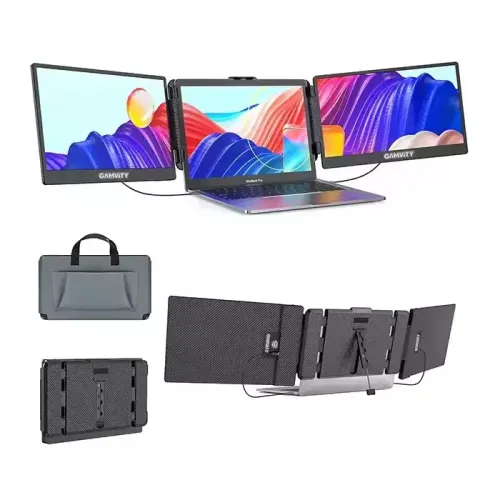 Gamvity S2 Triple Laptop Screen Extender 14" Fhd 1080p Ips Dual Portable Monitor For Laptop