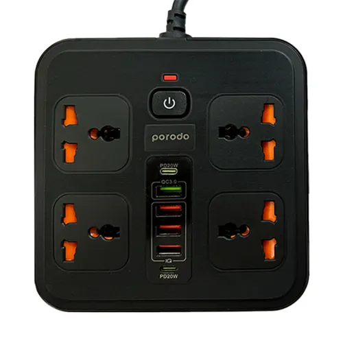 Porodo Multi-port Super Hub 2 Usb-c / 4 Usb-a Universal Ac Sockets