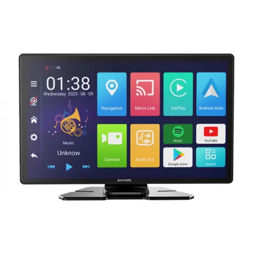 Porodo 9" Android Carplay Tablet & Dvr With Sim Card Slot & Built-in Gps, 4+64g