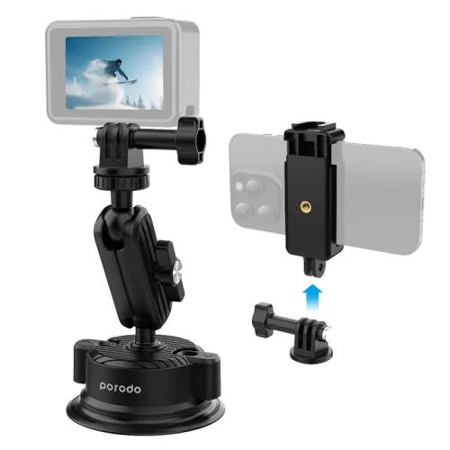 Porodo 2in1 Mobile And Camera Mount With Suction Base