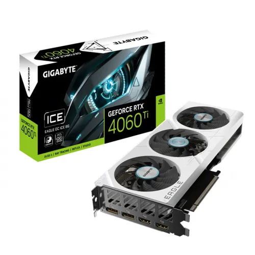 Gigabyte Nvidia Geforce Rtx 4060ti Eagle Oc Ice 8gb Gddr6 Dlss 3 Graphics Card - White