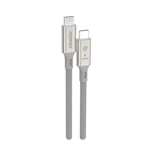 Momax Elite Usb-c To Usb-c Braided Cable 100w (Support Usb3.2, 1m) - Titanium