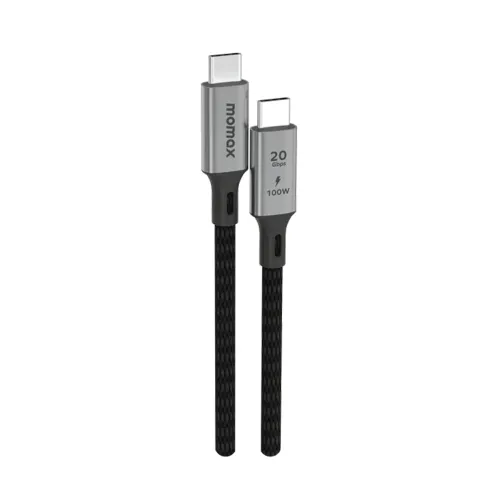 Momax Elite Usb-c To Usb-c Braided Cable 100w (Support Usb3.2, 1m) - Black