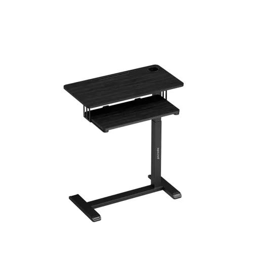 Porodo Height Adjustable Side Desk With Keyboard Tray - Black