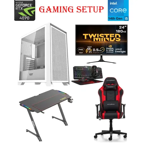 Darkflash Drx70 Intel Core I5-14th Gen Gaming Pc With Monitor / Table / Chair / Gaming Kit Bundle Offer