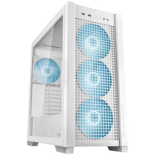 Asus Tuf Gaming Gt302 Argb Atx Mid Tower Case Left Side Tempered Glass 4x Argb Fans - White