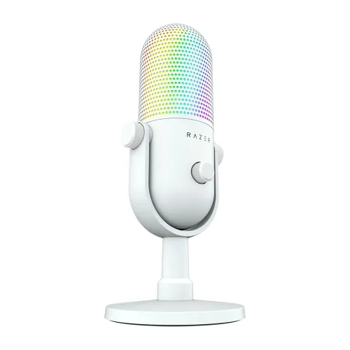 Razer Seiren V3 Chroma Rgb Usb Microphone With Tap-to-mute, Supercardioid Condenser Mic - White