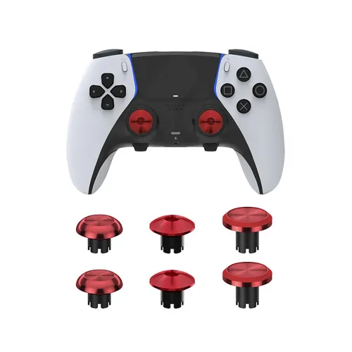 Metal Joystick Cap For Ps5 Edge Controller 6pcs - Red