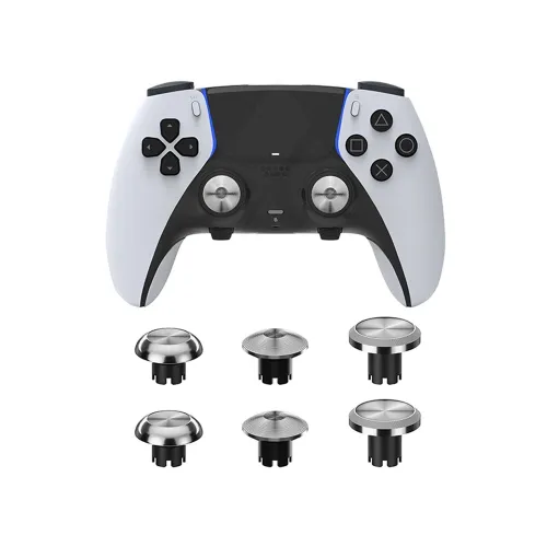 Metal Joystick Cap For Ps5 Edge Controller 6pcs - Silver