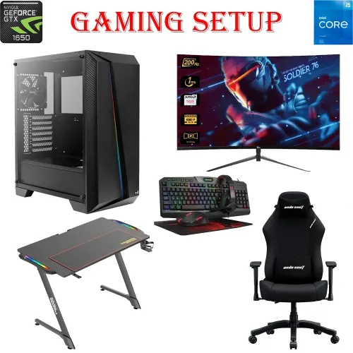 Aerocool Cylon Intel Core I5-11th Gen Gaming Pc With Gaming Monitor / Desk / Chair / Gaming Kit Bundle