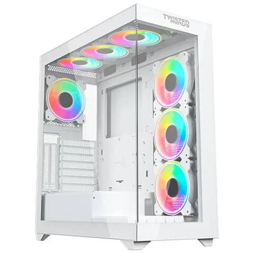 Twisted Minds Quantum Glass Mid Tower Gaming Case - White