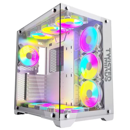 Twisted Minds Bullet-07 Mid Tower Gaming Case - White (Pre-install 7 Fan)