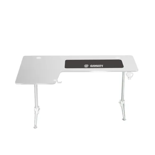 Gamvity Professional Gaming Desk L Shaped (1600*1000*750) - Left White