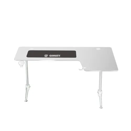 Gamvity Professional Gaming Desk L Shaped (1600*1000*750) - Right White