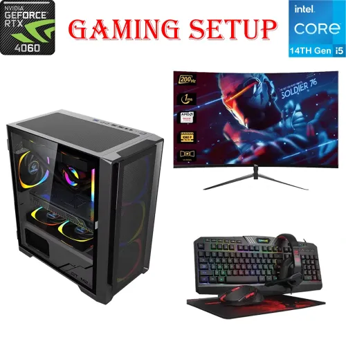 Lingfeng Intel Core I5-14th Gen Gaming Pc With Monitor And Gaming Kit Bundle Offer