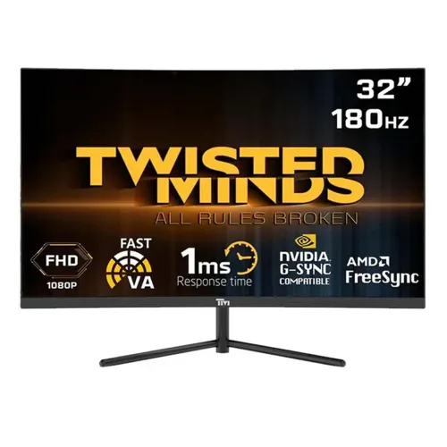 Twisted Minds Tm32cfhd180va 32" Fhd Va,180hz, 1ms, Curved Gaming Monitor