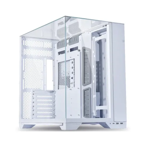 Lian Li O11 Vision Tempered Glass Mid Tower Gaming Case - White (Fans Not Included)