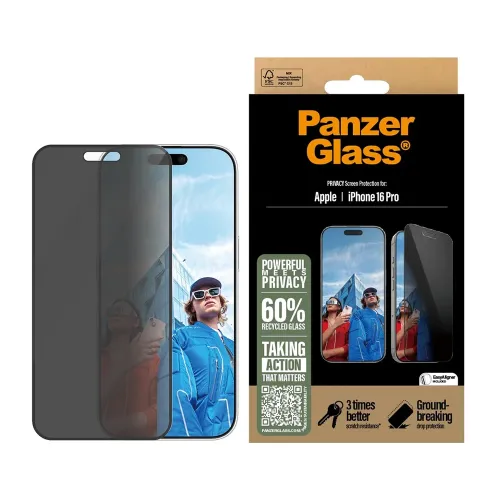 Panzerglass Privacy Screen Protector For Iphone 16 Pro- 6.3"