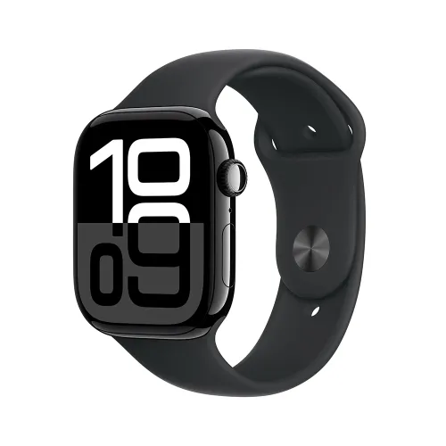 Apple Watch Series 10 Gps + Cellular 46mm Jet Black Aluminium Case With Black Sport Band - M/l