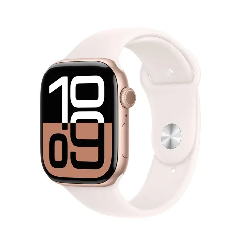 Apple Watch Series 10 Gps 46mm Rose Gold Aluminium Case With Light Blush Sport Band - M/l