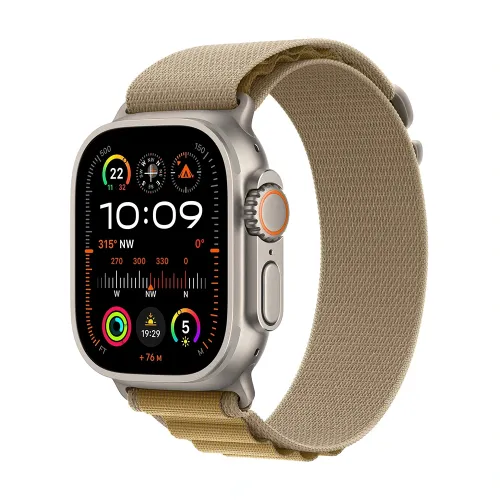 Apple Watch Ultra 2 Gps + Cellular 49mm Natural Titanium Case With Tan Alpine Loop - Medium