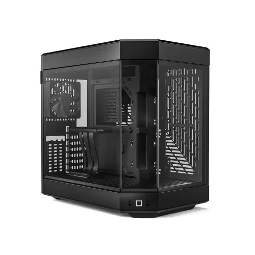 Pre-order Y60 Dual Chamber Panoramic Tempered Glass Atx Modern Aesthetic Case - Black