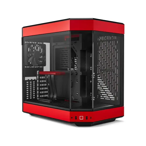 Pre-order Y60 Dual Chamber Panoramic Tempered Glass Atx Modern Aesthetic Case - Red