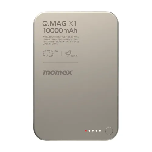 Momax Q.mag X1 Magnetic Wireless Power Bank 10000mah - Gen 2 - Titanium