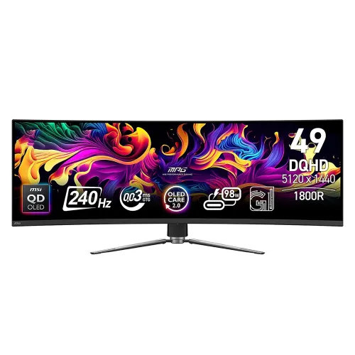Msi Mpg 491cqpx - 49 Inch Dqhd 240hz 0.03ms Hdmi 2.1 Qd-oled Curved Gaming Monitor - Black 491CQPX