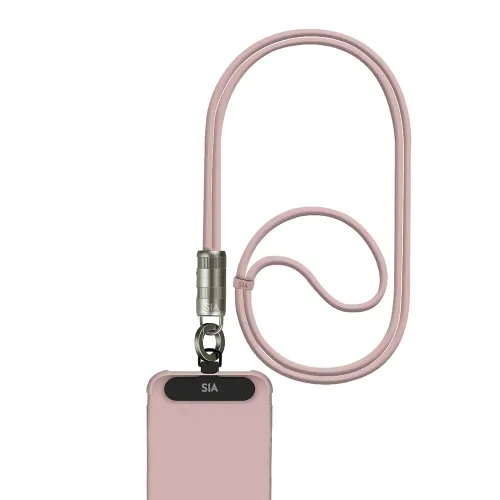 Sia Powerlink Soft Rubber Type C - Type C Lanyard Cable 60w 1.2m - Light Pink