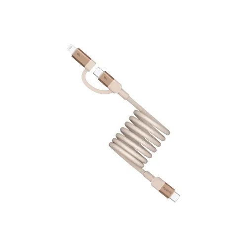 Momax Mag.link Duo Magnetic Usb-c To Usb-c & Lightning Cable 60w - 1m - Sandstone