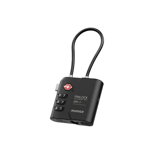 Momax Pinlock Find My Locator With Tsa Padlock - Black