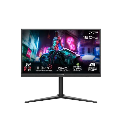 Gameon Gom27qhd180ips Midnight Pro Series 27" Qhd, 180 Hz, Mprt 0.3 Ms, Fast Ips Gaming Monitor (Support Ps5) - Black