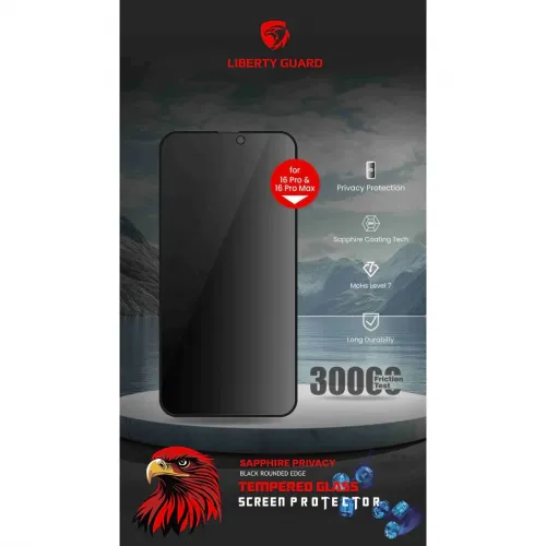 Liberty Guard 2.5d Full Cover Clear Black Edge Sapphire Coating Glass With Applicator - Iphone 16 Promax