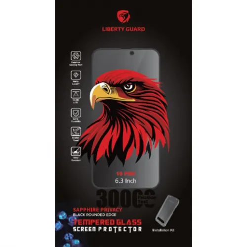 Liberty Guard 2.5d Full Cover Clear Black Edge Sapphire Coating Glass With Applicator - Iphone 16 Pro 6.3"