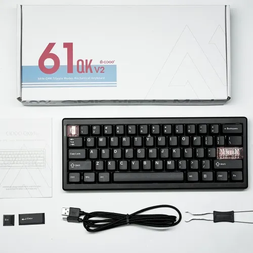 Cidoo Qk61 60% Qmk Tripple Modes Mechanical Keyboard - Black
