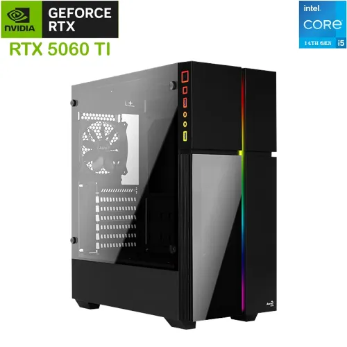 Aerocool Intel Core I5 - 14th Gen Rtx 5060ti Gaming Pc - Black