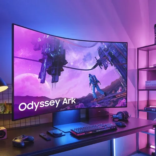 Samsung G97nc Odyssey Ark 2nd Gen Curved Gaming Monitor, 55-inch Uhd 165hz Display, 16 9 Quantum Mini-led Panel, 1ms (Gtg) Response Time Gaming Monitor