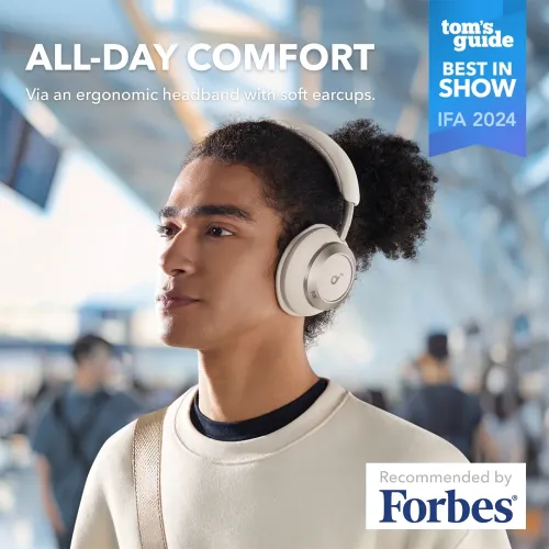 Anker Soundcore Space One Pro Wireless Noise Cancelling Headphones - Cream White