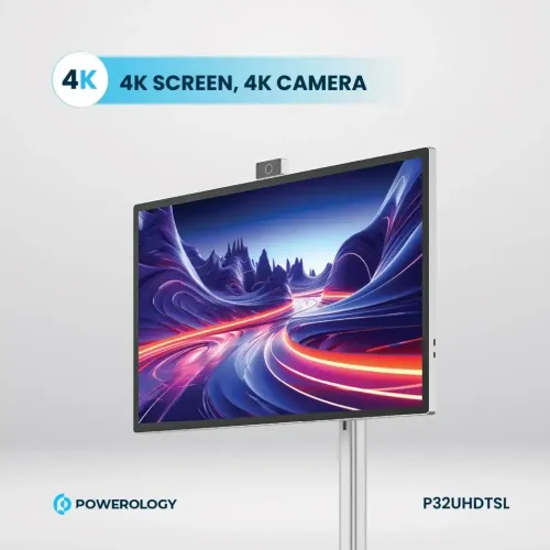 Powerology Android 32” Uhd 60hz Tablet With Stand 8 +128gb - Silver
