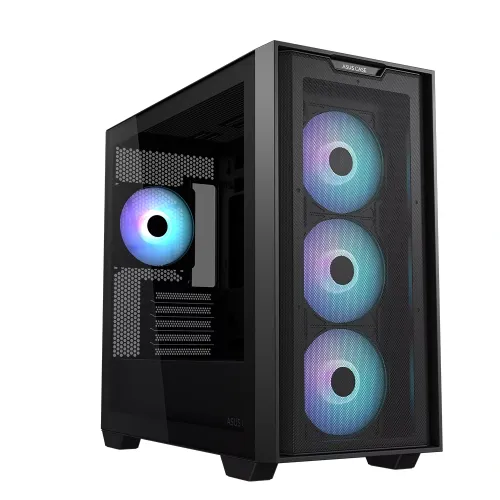 Asus A21 PLUS ARGB M-ATX Mid Tower Gaming PC Case - Black