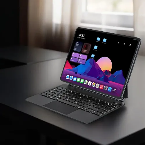 Powerology Smartcase Pro+ Wireless Keyboard Case For Ipad Pro 11” (M4) - Black Arabic Lay Out