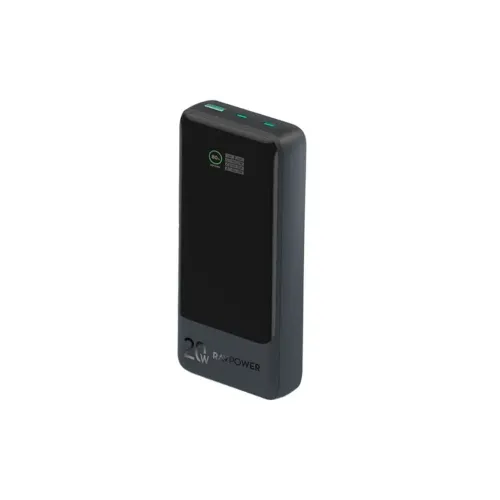 Ravpower Pd Pioneer 10000mah 20w 3-port Smart Digital Display Power Bank - Black