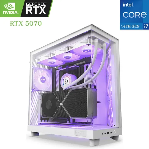 Gaming Pc Intel Core I7-14th Gen Rtx 5070 12gb, 1tb Ssd, 16gb Ram White