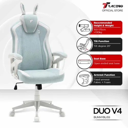 Ttracing Duo V4 Air Threads Fabric Gaming Chair - Bunnybliss