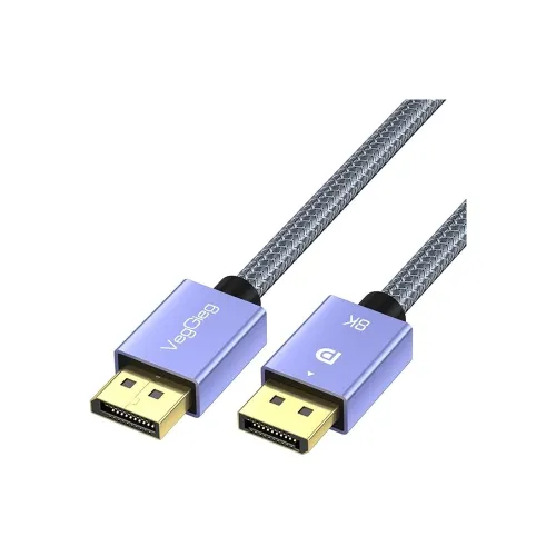 VegGieg 8K/60Hz 4K/165Hz 2K/240Hz M/M Metal DisplayPort 1.4 Cable - 3 Meters