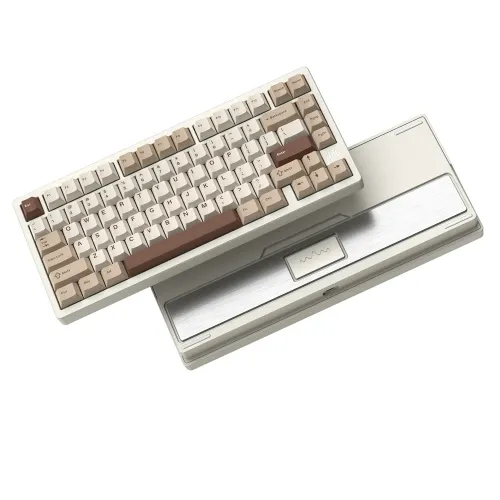 Womier RD75 Pro 75% Wireless Aluminum Keyboard – QMK/VIA Custom Hot-Swappable Design with Quick Release - Powder-Coated Beige (English/Arabic)