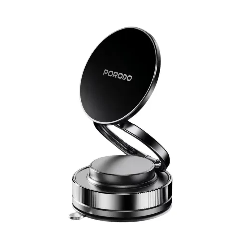 Porodo Vacuseal Vacuum Suction Folding Magnetic Mount - Black